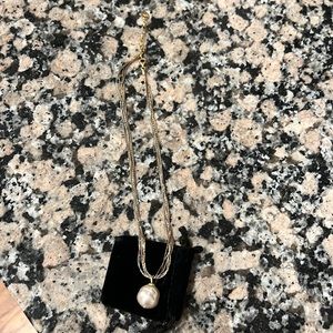 Silver and gold chain with fresh water Pearl